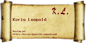 Koris Leopold névjegykártya
